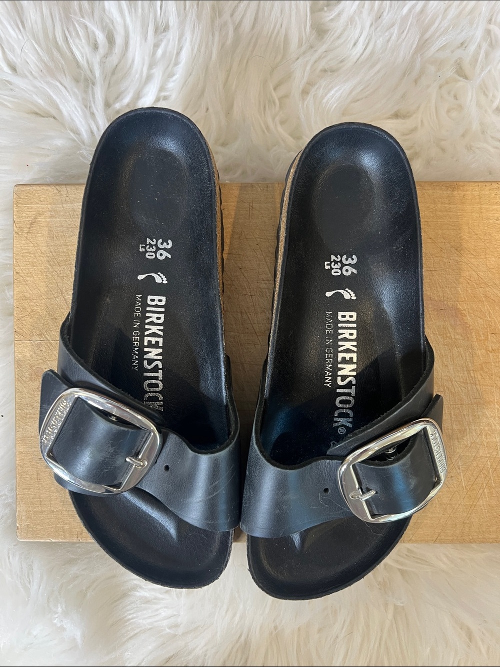 Birkenstock Madrid Big Buckle Nubuck Sandals - Picture 2 of 7